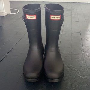 Hunter Short Black Rain Boots